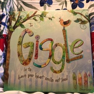 Giggle by Haley Gallery Wrapped Canvas Giclee Art (12 in x 12 in)